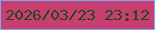 文字の大きさ：2、枠の色：77a6fa、背景の色：c73e71、文字の色：24461e 無料ブログパーツのブログ時計