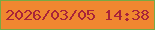 文字の大きさ：5、枠の色：77a944、背景の色：f08730、文字の色：a92439 無料ブログパーツのブログ時計