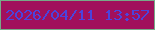 文字の大きさ：1、枠の色：77aa88、背景の色：a1105c、文字の色：4b44dd 無料ブログパーツのブログ時計