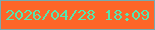 文字の大きさ：1、枠の色：77aaaf、背景の色：fe6528、文字の色：55e6ae 無料ブログパーツのブログ時計