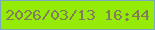文字の大きさ：4、枠の色：77aabe、背景の色：95eb06、文字の色：817c5c 無料ブログパーツのブログ時計