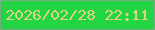 文字の大きさ：1、枠の色：77ad7f、背景の色：23d545、文字の色：dcd483 無料ブログパーツのブログ時計