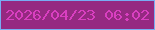 文字の大きさ：5、枠の色：77adf3、背景の色：952981、文字の色：d93fc0 無料ブログパーツのブログ時計