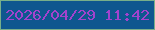 文字の大きさ：5、枠の色：77af8a、背景の色：0e578f、文字の色：a243cd 無料ブログパーツのブログ時計