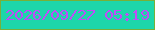 文字の大きさ：4、枠の色：77b038、背景の色：1dd6aa、文字の色：bf4df7 無料ブログパーツのブログ時計