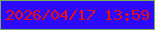 文字の大きさ：5、枠の色：77b157、背景の色：2e0afd、文字の色：ea0c11 無料ブログパーツのブログ時計