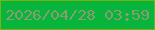 文字の大きさ：3、枠の色：77b314、背景の色：08b53c、文字の色：8a9c70 無料ブログパーツのブログ時計
