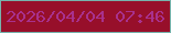 文字の大きさ：2、枠の色：77b3ac、背景の色：970f2a、文字の色：a8318d 無料ブログパーツのブログ時計
