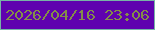 文字の大きさ：5、枠の色：77b4a6、背景の色：5f02af、文字の色：848e48 無料ブログパーツのブログ時計