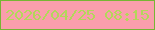 文字の大きさ：3、枠の色：77b533、背景の色：fa9eac、文字の色：b3d75a 無料ブログパーツのブログ時計