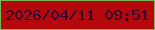 文字の大きさ：4、枠の色：77b558、背景の色：b4080c、文字の色：2f002c 無料ブログパーツのブログ時計