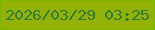 文字の大きさ：1、枠の色：77b601、背景の色：94b205、文字の色：2f7d32 無料ブログパーツのブログ時計