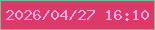 文字の大きさ：4、枠の色：77b896、背景の色：dc3868、文字の色：eda9e3 無料ブログパーツのブログ時計