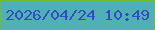 文字の大きさ：2、枠の色：77b934、背景の色：50b1b5、文字の色：344bc8 無料ブログパーツのブログ時計
