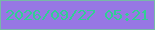 文字の大きさ：3、枠の色：77b9a7、背景の色：9777e4、文字の色：32ce94 無料ブログパーツのブログ時計
