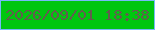 文字の大きさ：2、枠の色：77b9f8、背景の色：00c60f、文字の色：635d4e 無料ブログパーツのブログ時計