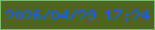 文字の大きさ：5、枠の色：77bb70、背景の色：4f641f、文字の色：0d5ffe 無料ブログパーツのブログ時計