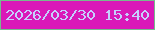文字の大きさ：3、枠の色：77bb8d、背景の色：da19b8、文字の色：c5cffd 無料ブログパーツのブログ時計