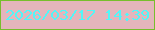 文字の大きさ：4、枠の色：77be2c、背景の色：e4b5bb、文字の色：51f6f8 無料ブログパーツのブログ時計