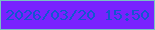 文字の大きさ：5、枠の色：77c2c2、背景の色：7922fe、文字の色：1157d0 無料ブログパーツのブログ時計