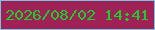 文字の大きさ：4、枠の色：77c5e0、背景の色：9f2156、文字の色：1acf2d 無料ブログパーツのブログ時計