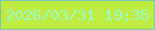 文字の大きさ：3、枠の色：77c6b9、背景の色：c0eb43、文字の色：97fbcd 無料ブログパーツのブログ時計