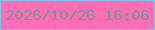 文字の大きさ：5、枠の色：77c9ed、背景の色：fd6eb7、文字の色：838e9b 無料ブログパーツのブログ時計