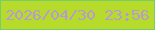 文字の大きさ：1、枠の色：77cc6c、背景の色：b7db2a、文字の色：b798d9 無料ブログパーツのブログ時計