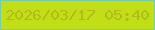 文字の大きさ：1、枠の色：77cda9、背景の色：c2de16、文字の色：adbe18 無料ブログパーツのブログ時計