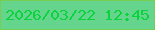 文字の大きさ：3、枠の色：77ce53、背景の色：65d48c、文字の色：0bd33d 無料ブログパーツのブログ時計