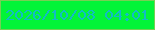 文字の大きさ：2、枠の色：77cf54、背景の色：02f438、文字の色：12bbc6 無料ブログパーツのブログ時計