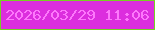 文字の大きさ：5、枠の色：77d023、背景の色：dc2ede、文字の色：fd78fb 無料ブログパーツのブログ時計