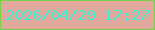 文字の大きさ：5、枠の色：77d249、背景の色：e0a99c、文字の色：44f0d8 無料ブログパーツのブログ時計