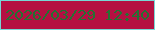 文字の大きさ：5、枠の色：77d8d6、背景の色：b51042、文字の色：257132 無料ブログパーツのブログ時計