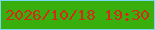 文字の大きさ：2、枠の色：77d8f2、背景の色：38af0d、文字の色：d22b19 無料ブログパーツのブログ時計