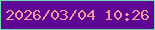 文字の大きさ：2、枠の色：77d9b1、背景の色：5d0794、文字の色：f3989e 無料ブログパーツのブログ時計