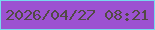 文字の大きさ：5、枠の色：77d9ee、背景の色：9c52d1、文字の色：524a45 無料ブログパーツのブログ時計