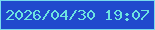 文字の大きさ：5、枠の色：77daed、背景の色：2049cd、文字の色：6ce2e1 無料ブログパーツのブログ時計