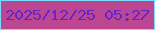 文字の大きさ：2、枠の色：77ddff、背景の色：bc468f、文字の色：6225cc 無料ブログパーツのブログ時計