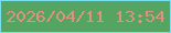 文字の大きさ：5、枠の色：77dfee、背景の色：55a461、文字の色：dc9380 無料ブログパーツのブログ時計