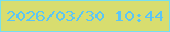 文字の大きさ：1、枠の色：77dff0、背景の色：d8dd6f、文字の色：5bc5f6 無料ブログパーツのブログ時計