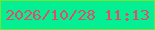 文字の大きさ：4、枠の色：77e231、背景の色：04ef93、文字の色：e14d67 無料ブログパーツのブログ時計