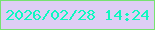 文字の大きさ：2、枠の色：77e271、背景の色：decef5、文字の色：0ff8c0 無料ブログパーツのブログ時計
