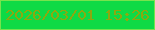 文字の大きさ：2、枠の色：77e34d、背景の色：0fda45、文字の色：8da80f 無料ブログパーツのブログ時計
