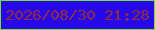 文字の大きさ：4、枠の色：77e52a、背景の色：2708e9、文字の色：922947 無料ブログパーツのブログ時計