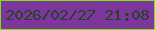 文字の大きさ：3、枠の色：77e805、背景の色：7d369c、文字の色：283f29 無料ブログパーツのブログ時計