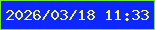 文字の大きさ：1、枠の色：77e831、背景の色：0d27ff、文字の色：f9f966 無料ブログパーツのブログ時計