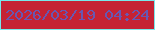 文字の大きさ：5、枠の色：77e8eb、背景の色：c52234、文字の色：6857b1 無料ブログパーツのブログ時計