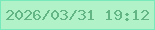 文字の大きさ：2、枠の色：77e9ba、背景の色：b1f2c9、文字の色：64b584 無料ブログパーツのブログ時計