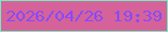文字の大きさ：1、枠の色：77eac0、背景の色：d6629a、文字の色：844cfa 無料ブログパーツのブログ時計
